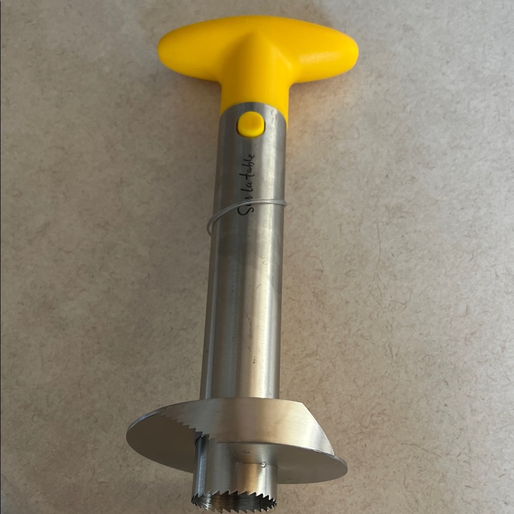 Stainless Steel Pineapple Corer with Yellow Handle